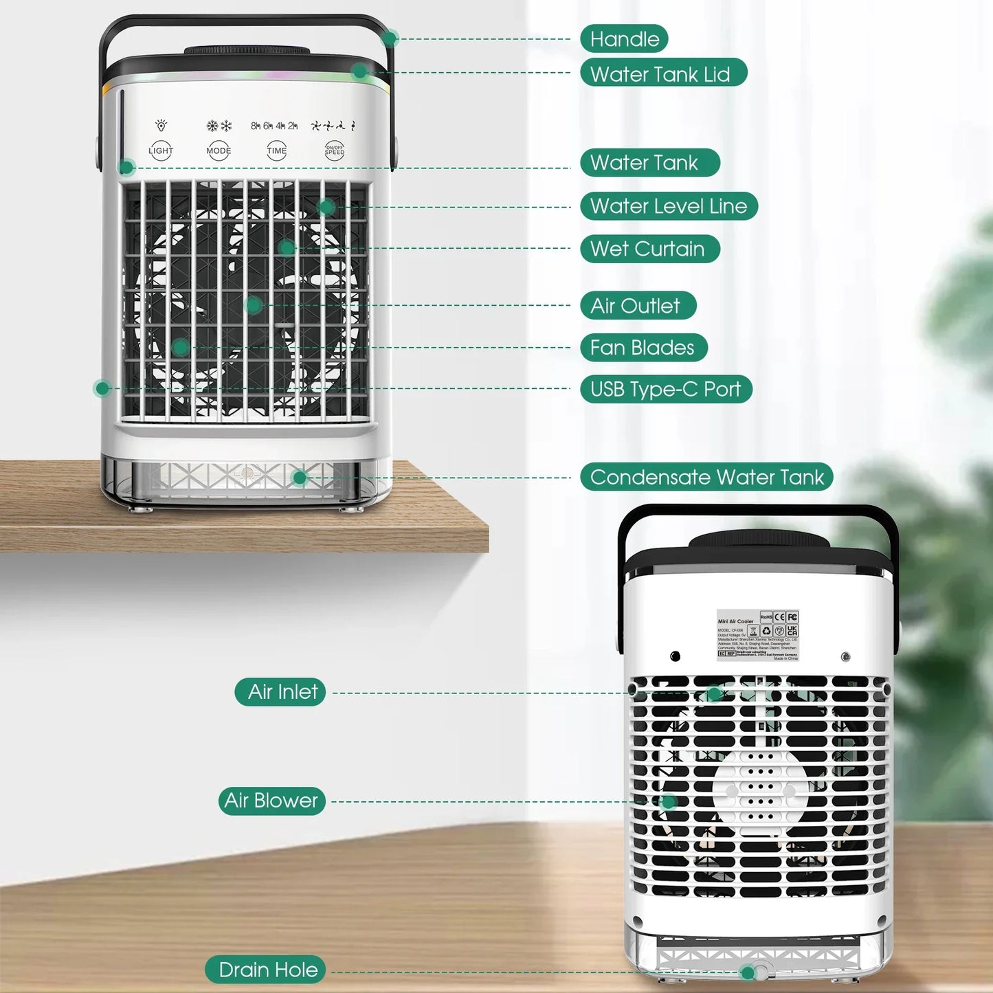 Aire acondicionado frío portátil, Enfriador de aire evaporativo